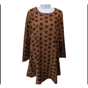 Compania Fantastica A Little Heart To Heart Dress XL Corduroy Long Sleeve #2140